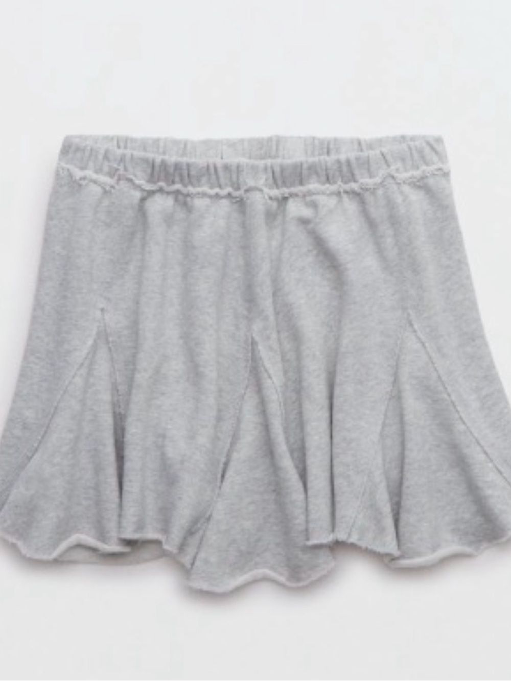 NWT Aerie Light Godet Gray Flared Mini Skirt
